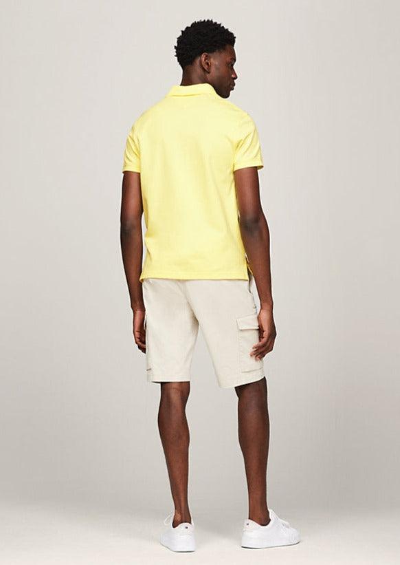 Polo Tommy Hilfiger ajusté jaune en coton bio - Georgespaul