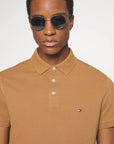 Polo Tommy Hilfiger ajusté marron en coton bio stretch - Georgespaul