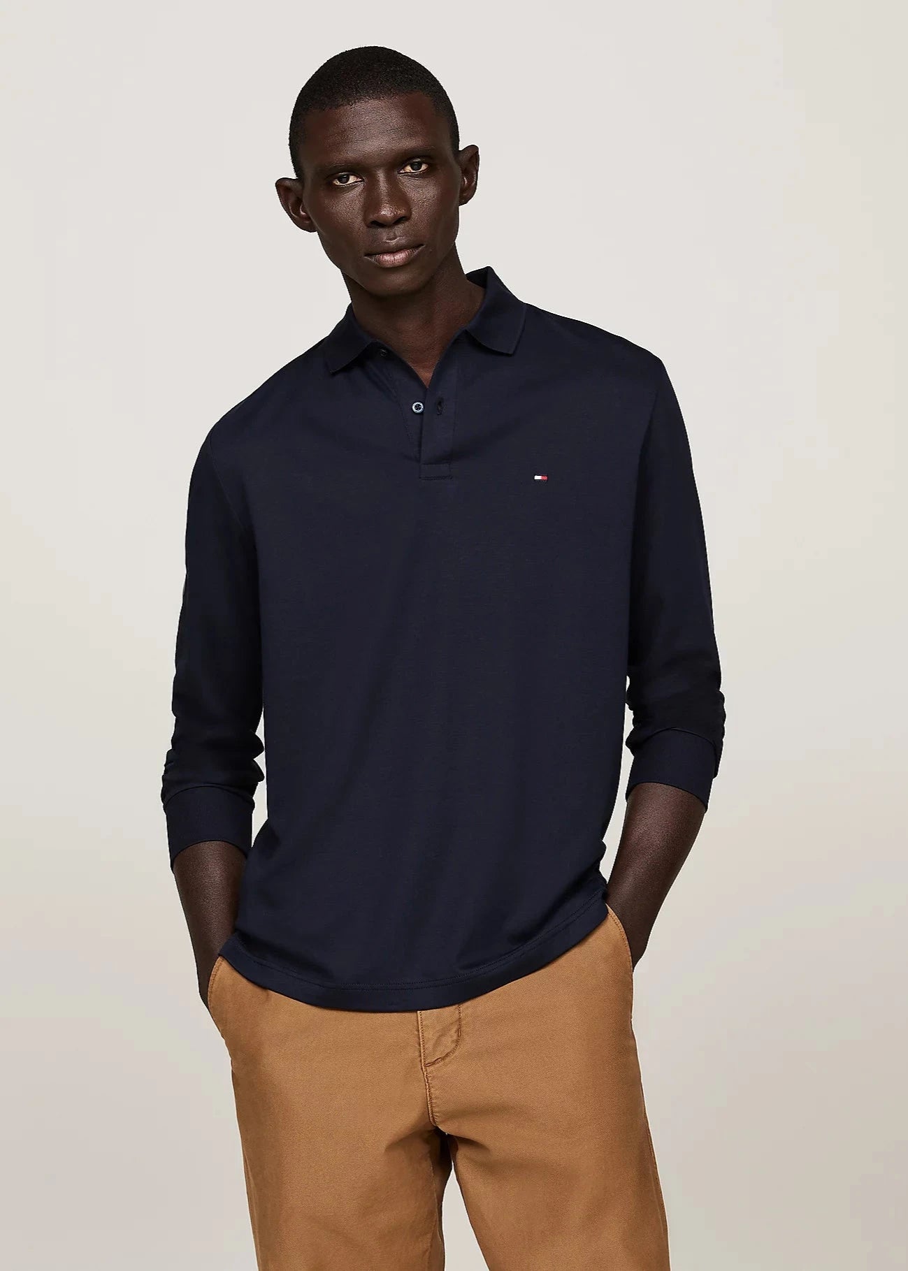 Polo manches longues Tommy Hilfiger marine | Goergespaul