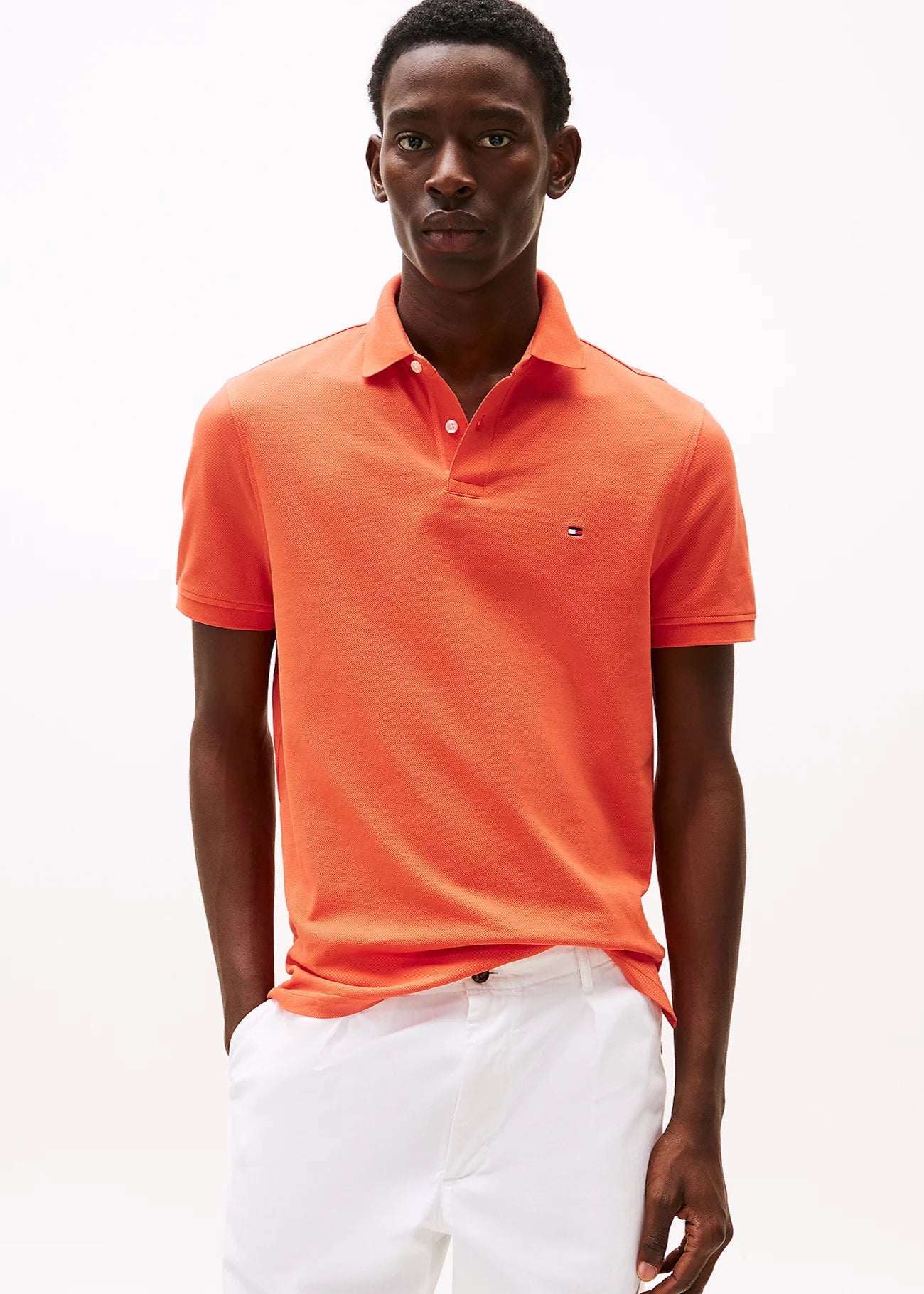 Polo Tommy Hilfiger orange pour homme | Georgespaul