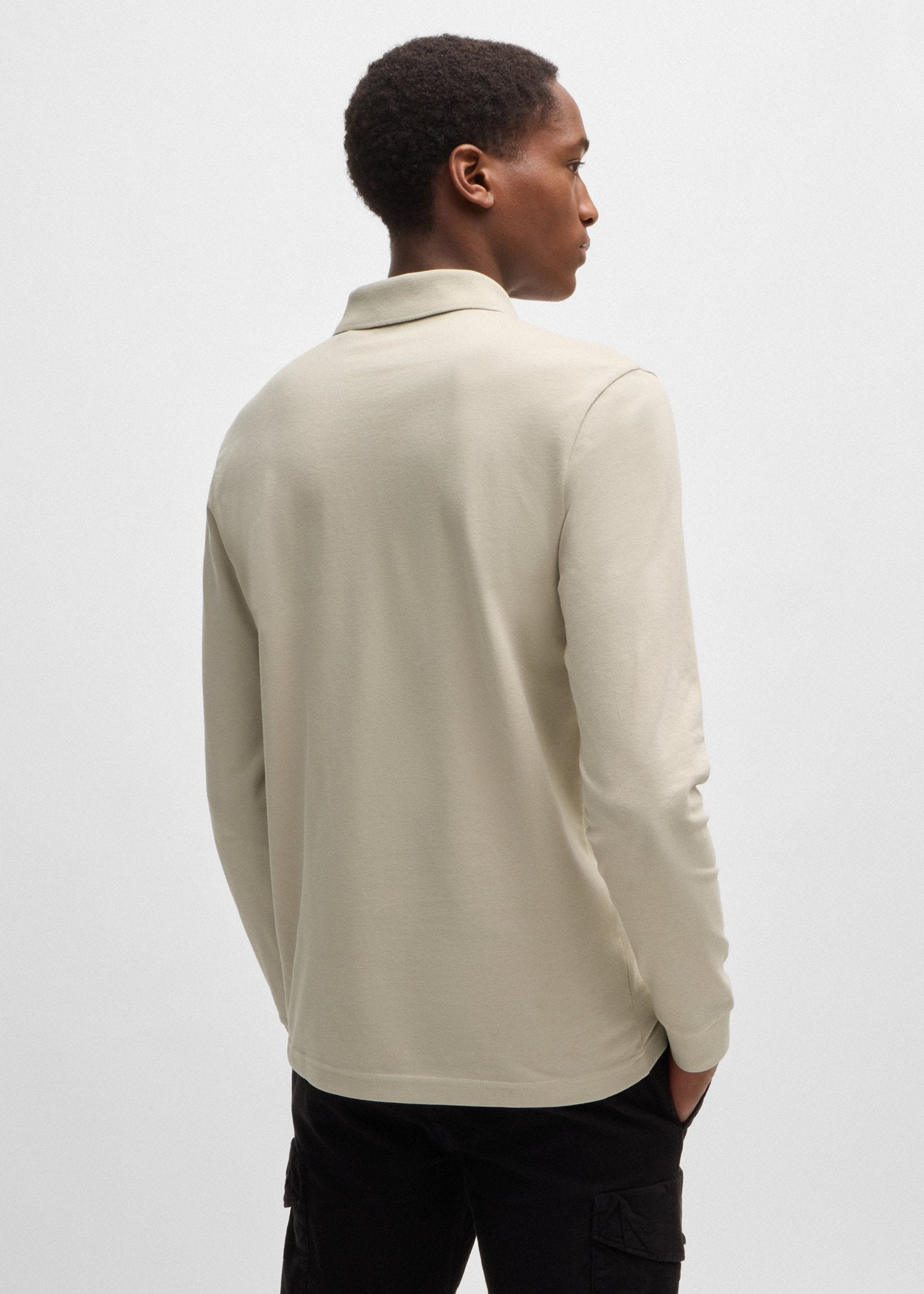 Polo manches longues BOSS beige pour homme | Georgespaul
