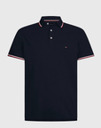 Polo à liseré Tommy Hilfiger ajusté marine en coton bio - Georgespaul