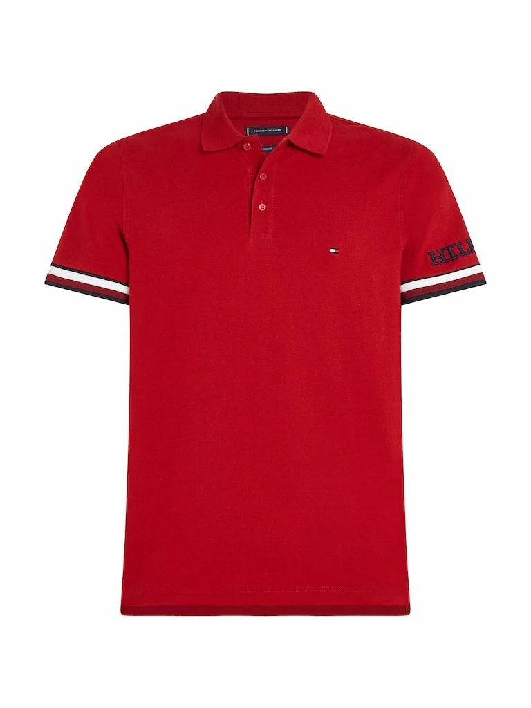 Polo Tommy Hilfiger rouge en coton bio pour homme I Georgespaul