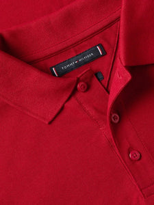 Polo Tommy Hilfiger rouge en coton bio pour homme I Georgespaul