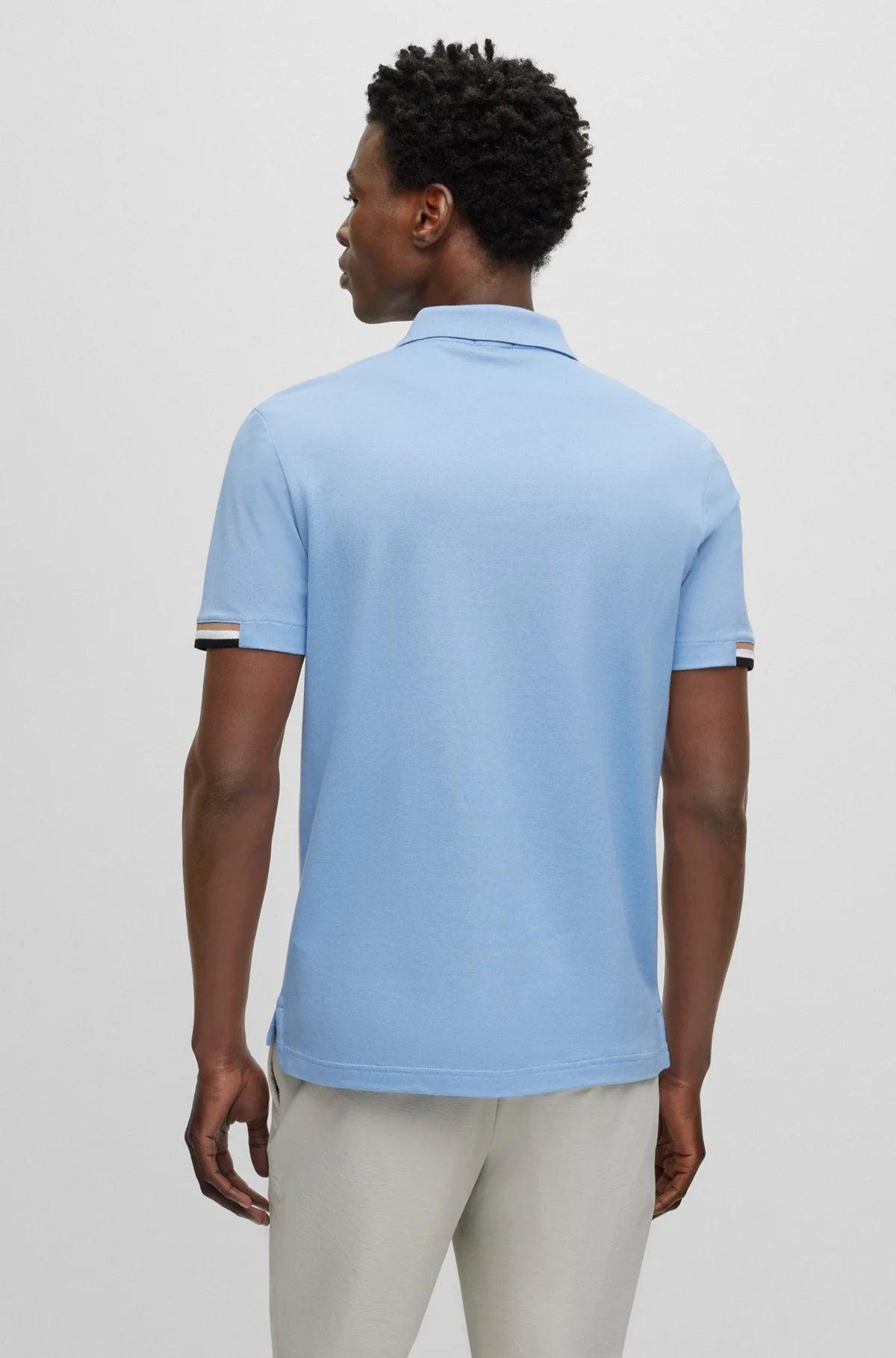 Polo à liserés homme BOSS bleu clair | Georgespaul