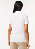 Charger l&#39;image dans la galerie, Polo femme Lacoste cintré blanc en coton stretch
