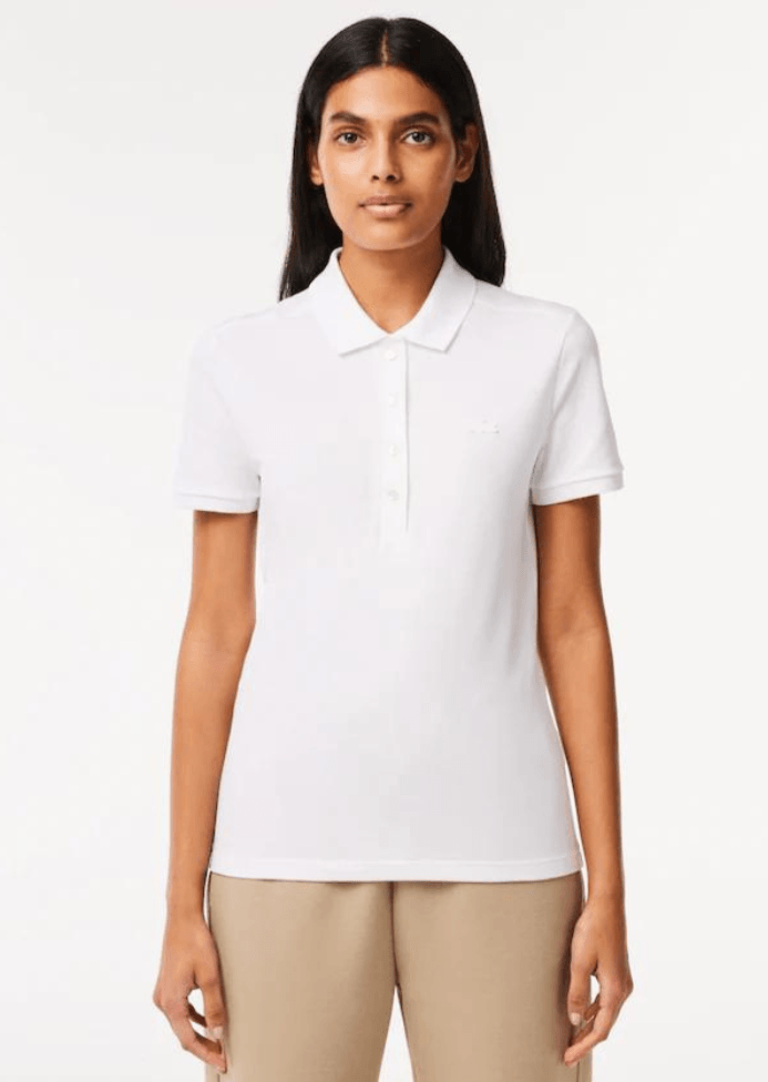 Polo femme Lacoste blanc - Georgespaul