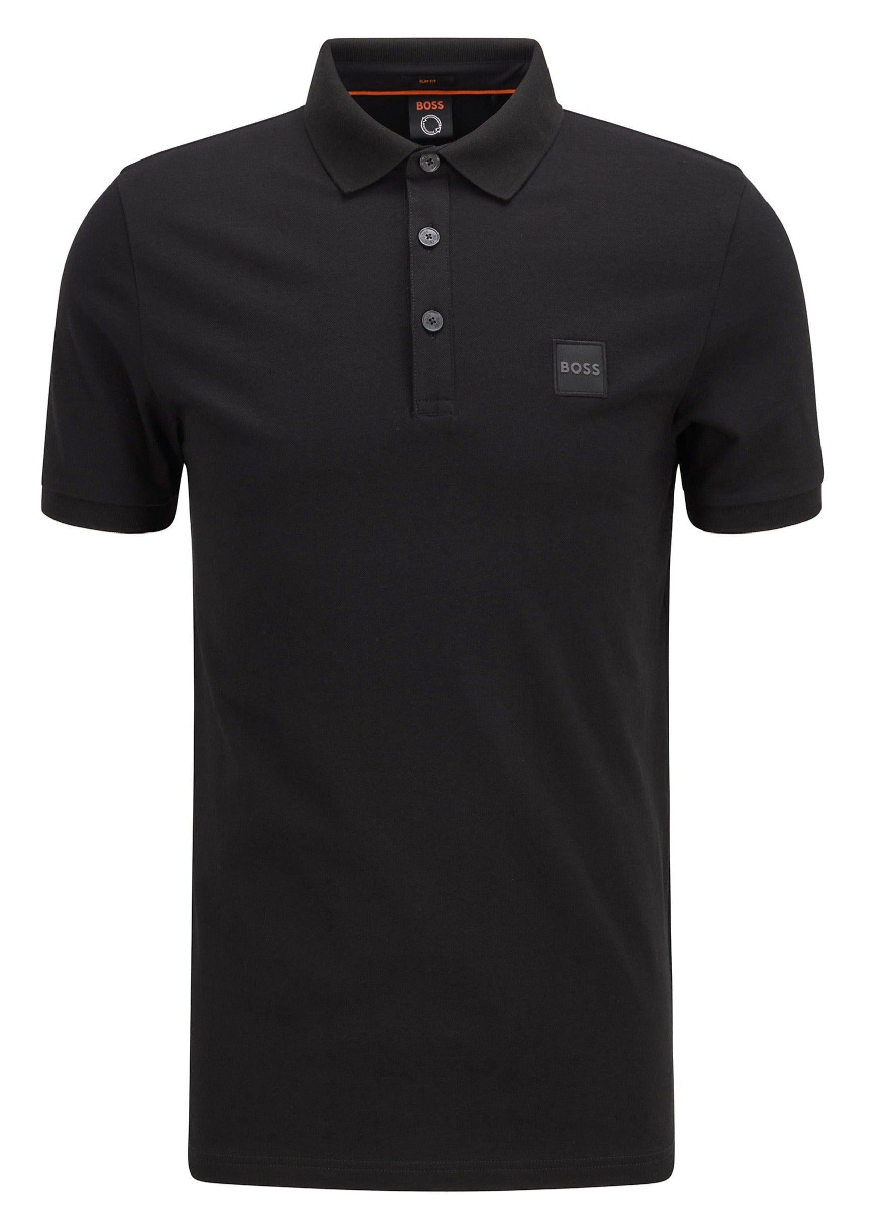 Polo homme BOSS noir en coton stretch Georgespaul