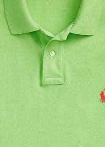 Polo homme Ralph Lauren cintré vert en coton piqué | Georgespaul