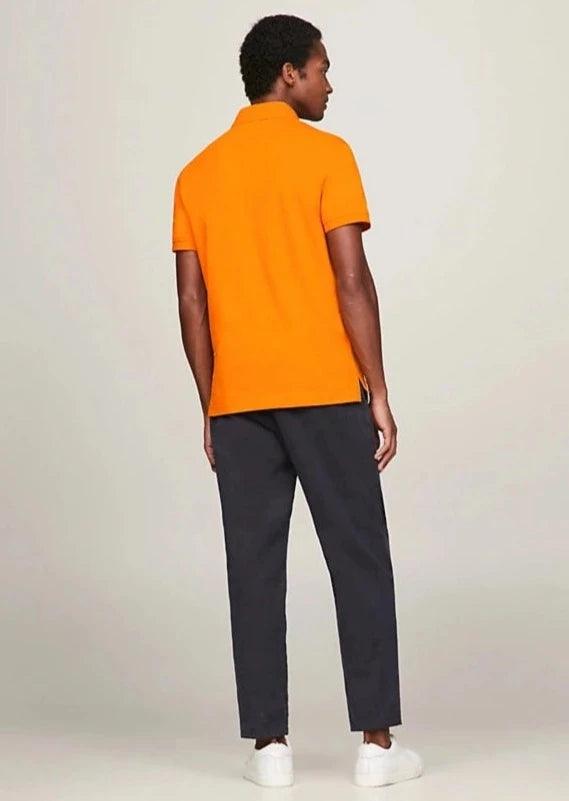 Polo Tommy Hilfiger ajusté orange en coton bio - Georgespaul