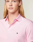 Polo Tommy Hilfiger ajusté rose clair en coton bio - Georgespaul