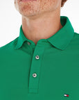 Polo Tommy Hilfiger ajusté vert en coton bio - Georgespaul