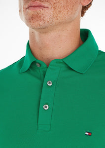 Polo homme Tommy Hilfiger ajusté vert en coton bio | Georgespaul