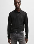 Polo manches longues BOSS noir pour homme | Georgespaul 