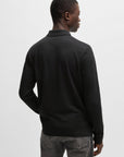 Polo manches longues BOSS noir pour homme | Georgespaul 