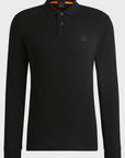 Polo manches longues BOSS noir pour homme | Georgespaul 