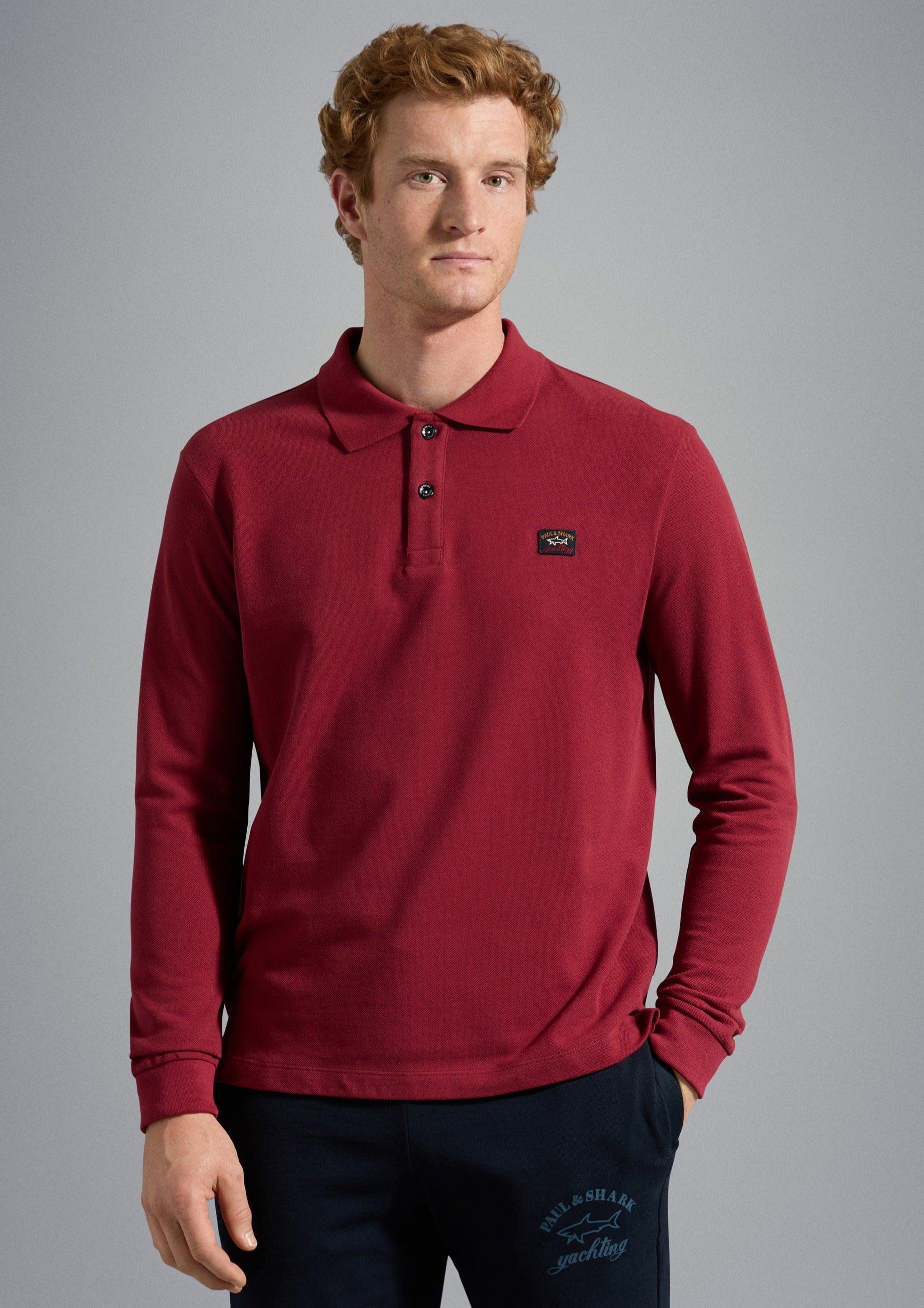 Polo manches longues Paul & Shark bordeaux - Georgespaul