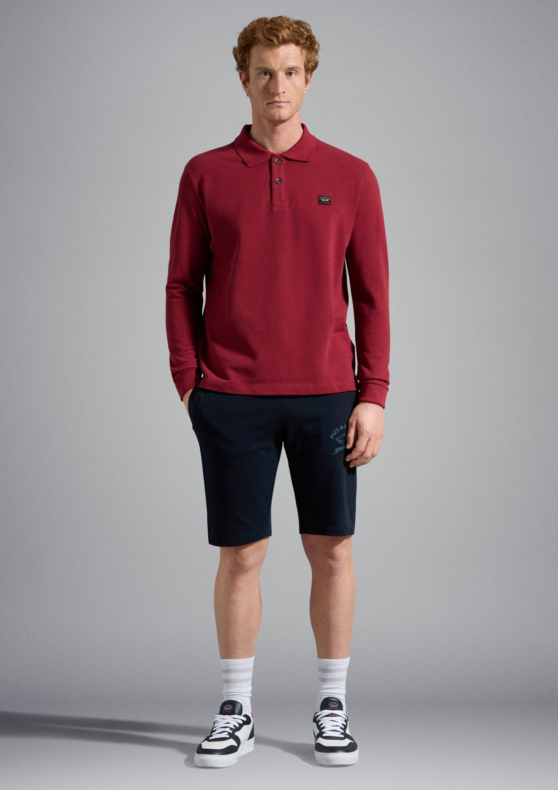 Polo manches longues Paul & Shark bordeaux - Georgespaul