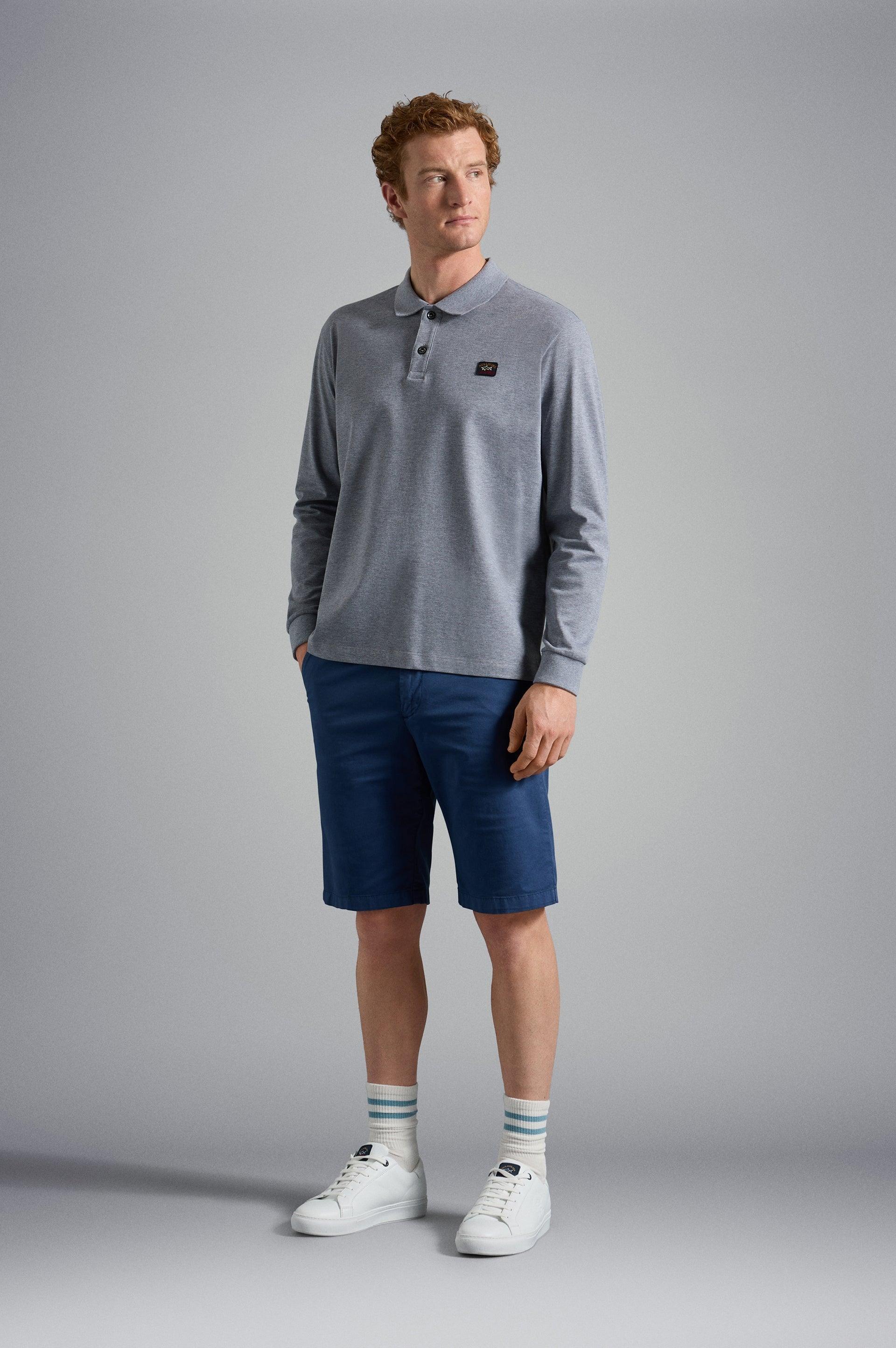 Polo manches longues Paul & Shark gris - Georgespaul