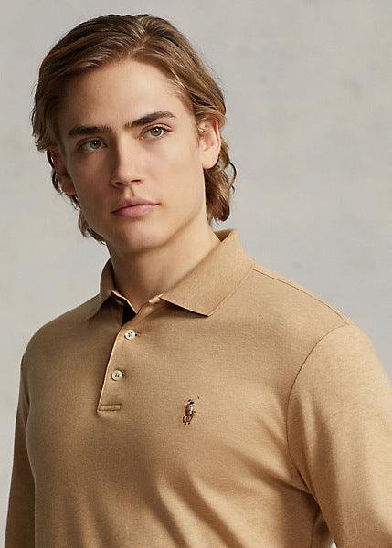 Polo manches longues Ralph Lauren beige - Georgespaul