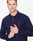 Polo manches longues Ralph Lauren marine pour homme | Georgespaul