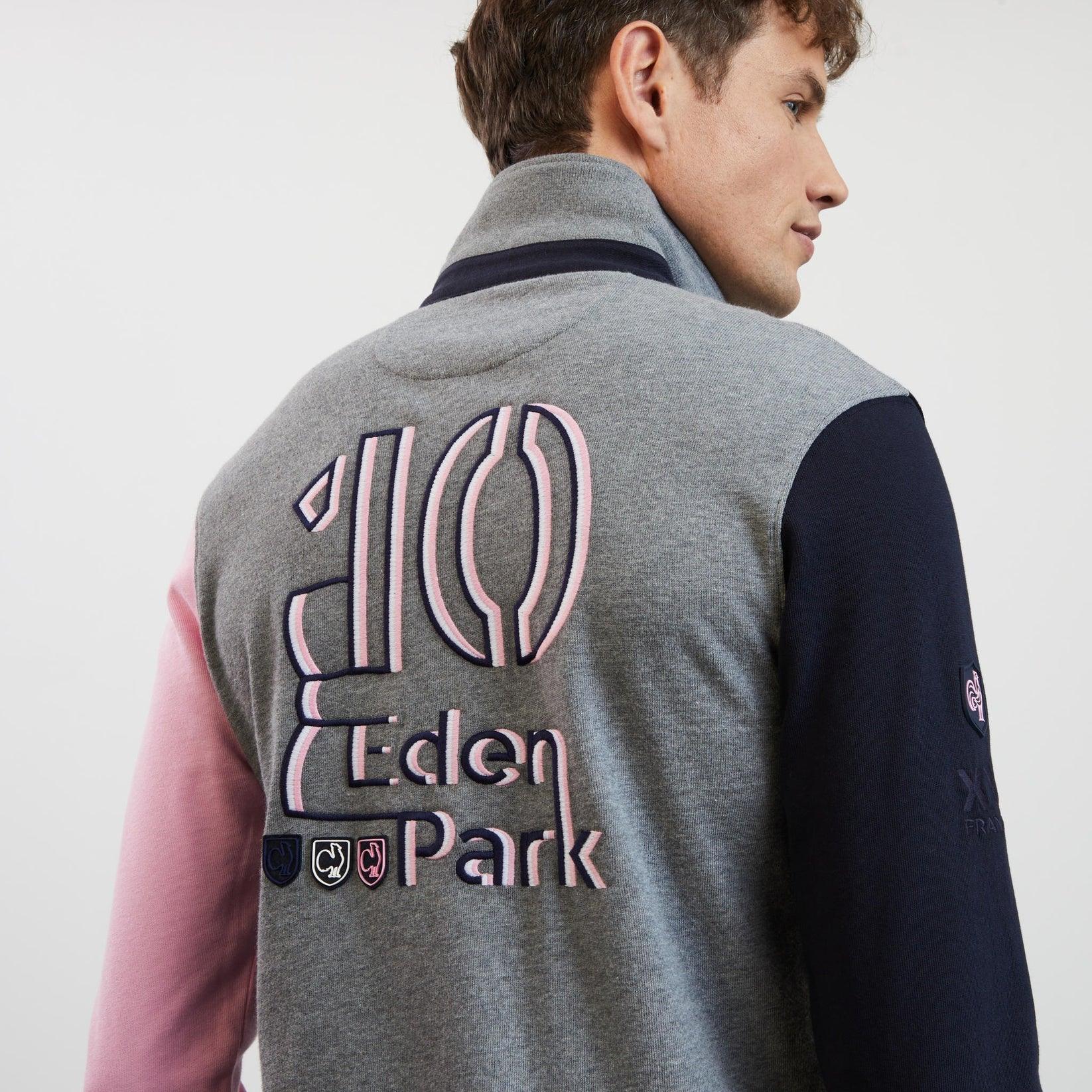 Polo manches longues colorblock Eden Park gris en coton - Georgespaul