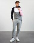 Polo manches longues colorblock Eden Park gris en coton - Georgespaul