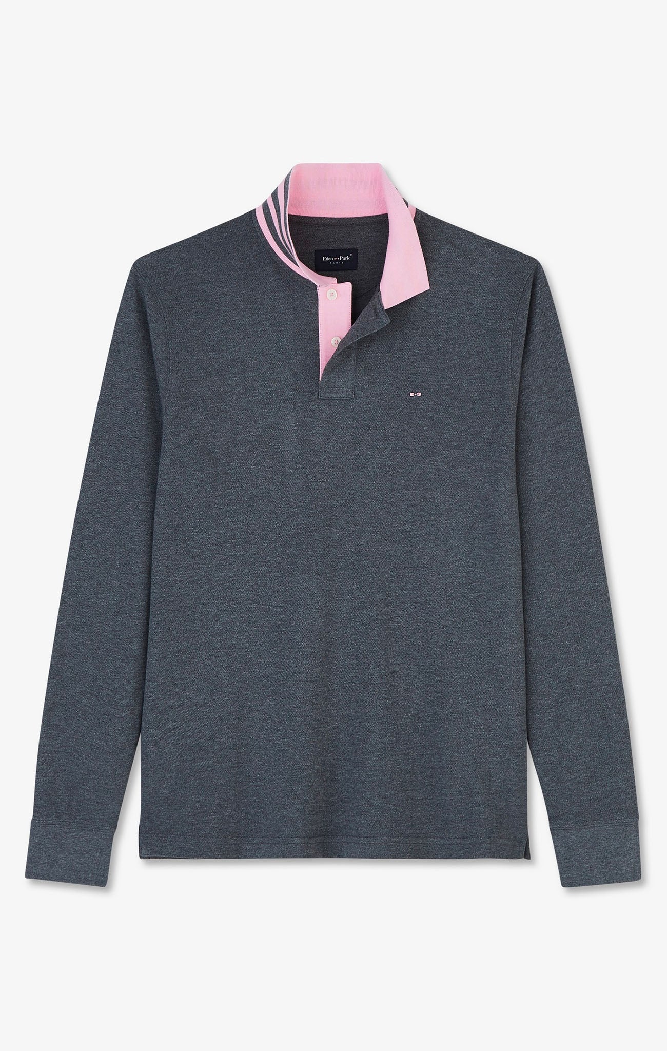 Polo manches longues homme Eden Park gris | Georgespaul