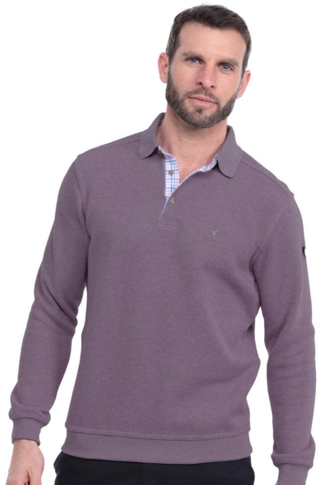 Polo manches longues Ethnic Blue violet - Georgespaul