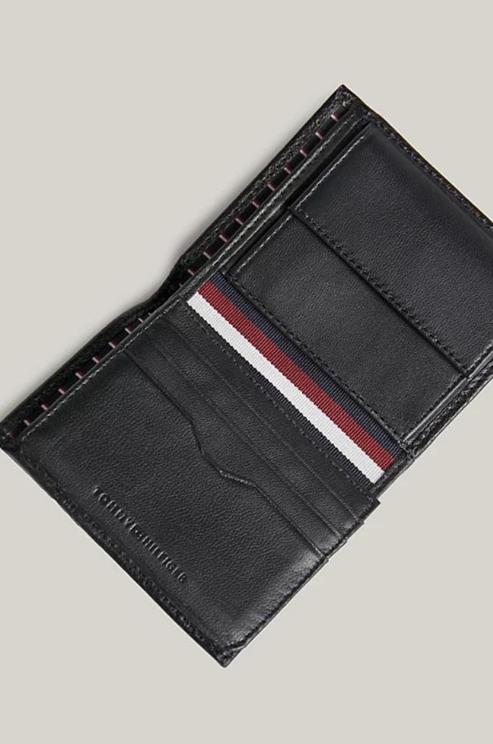 Portefeuille vertical Tommy Hilfiger noir en cuir