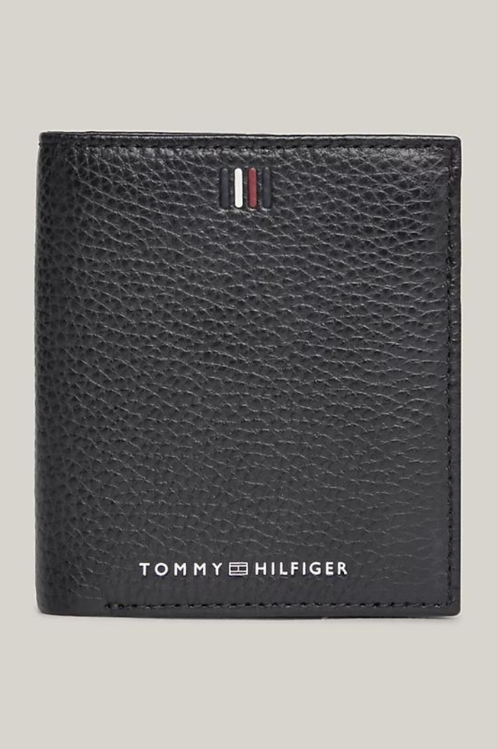 Portefeuille vertical Tommy Hilfiger noir en cuir