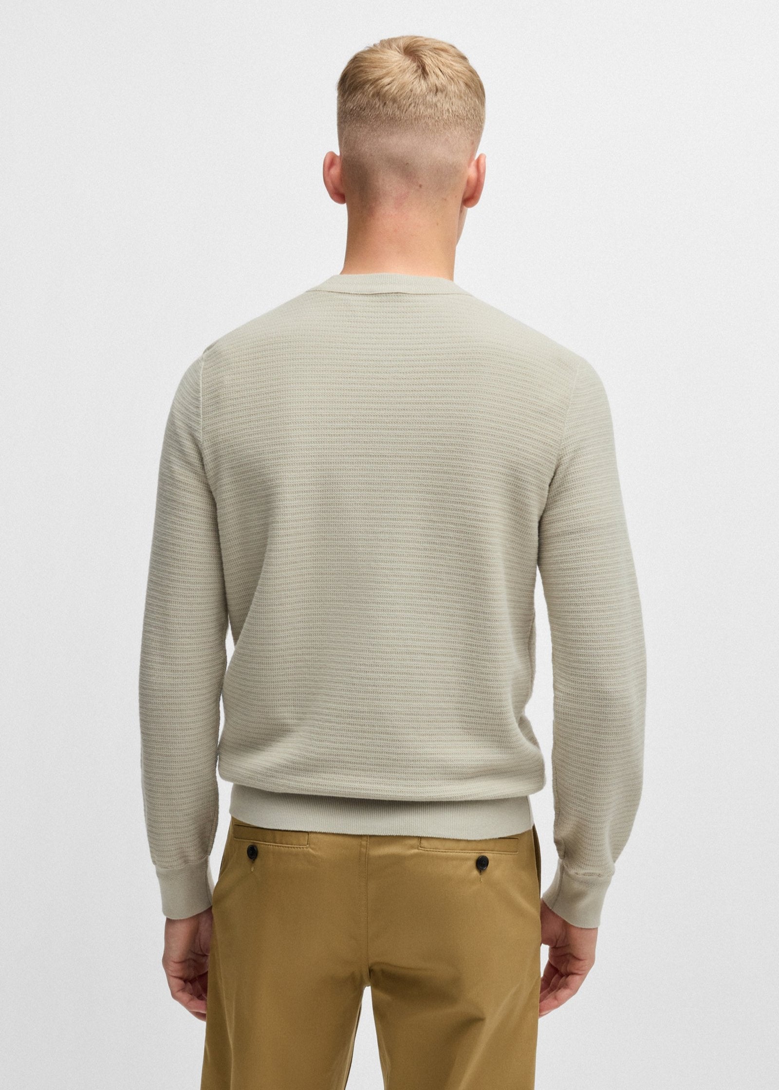 Pull BOSS beige en cachemire pour homme | Georgespaul