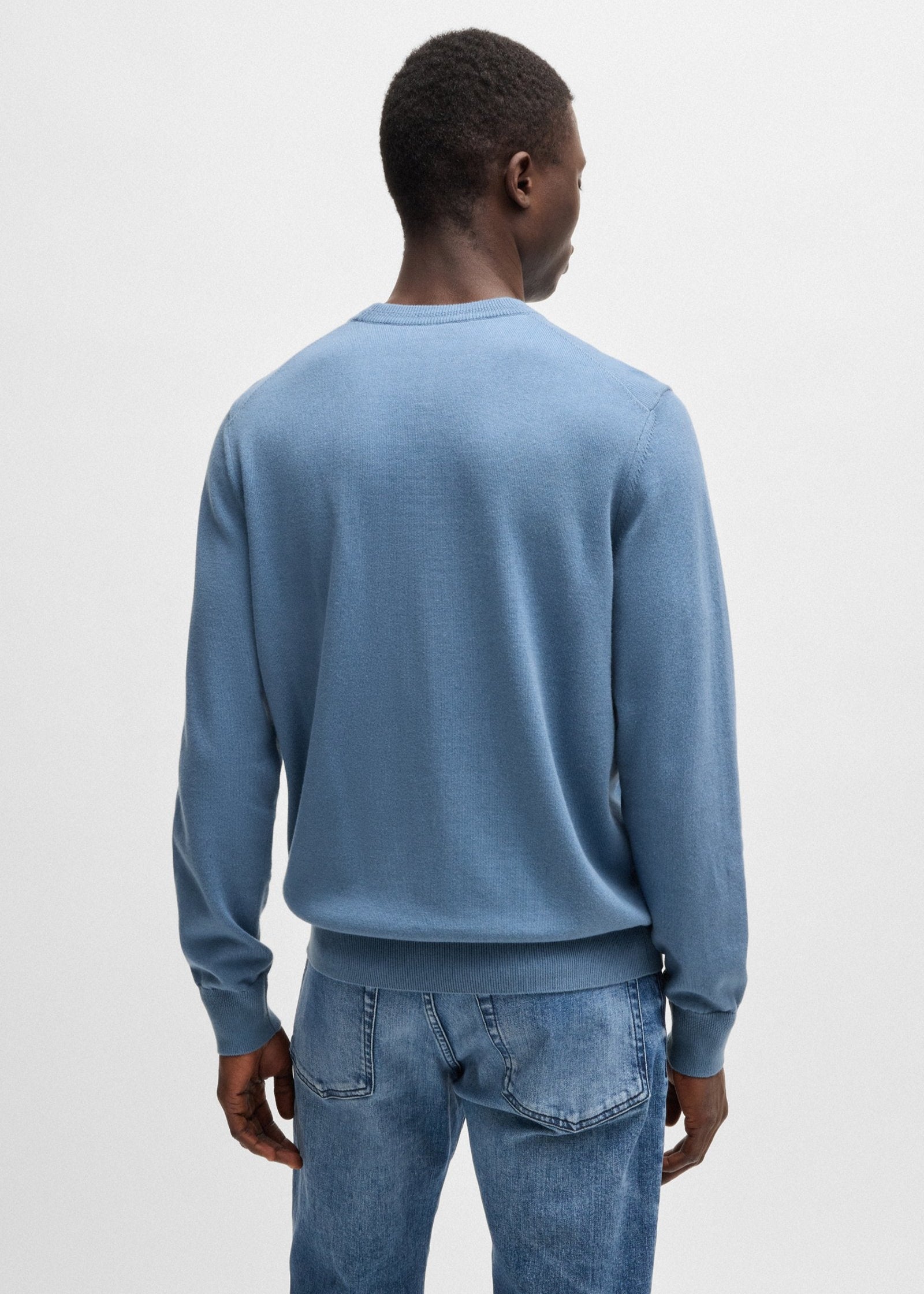 Pull BOSS bleu en cachemire pour homme | Georgespaul 