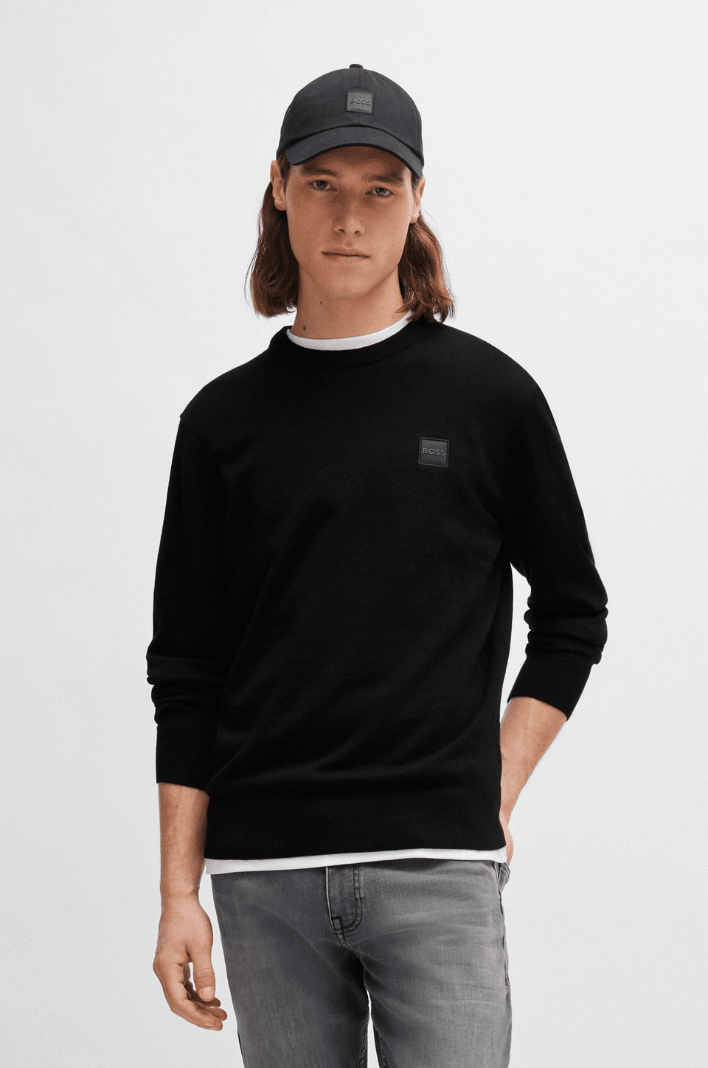 Pull BOSS noir en cachemire - Georgespaul