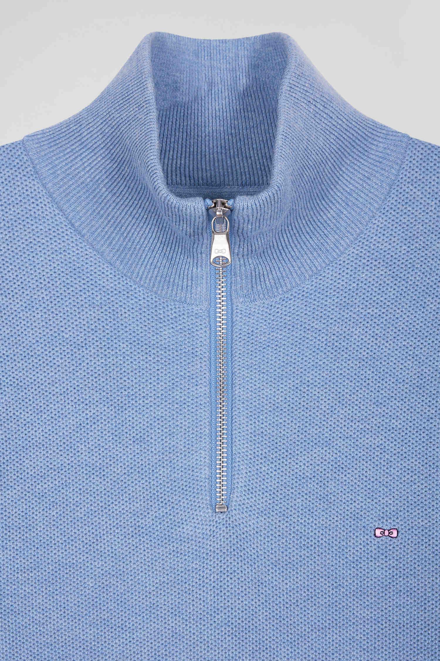 Pull Eden Park demi-zip bleu pour homme | Georgespaul