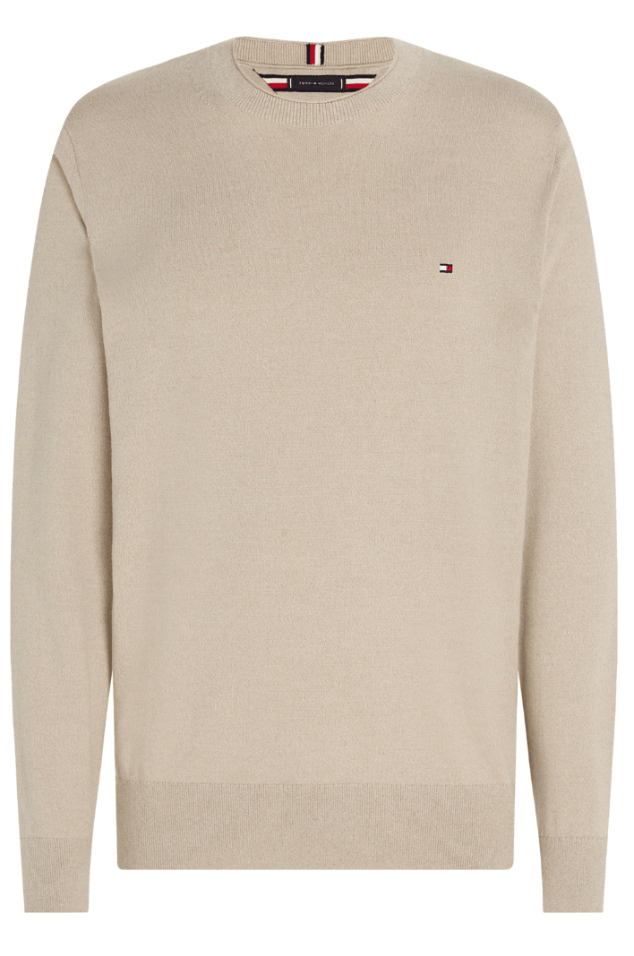 Pull Tommy Hilfiger beige en coton bio - Georgespaul