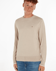 Pull Tommy Hilfiger beige en coton bio - Georgespaul