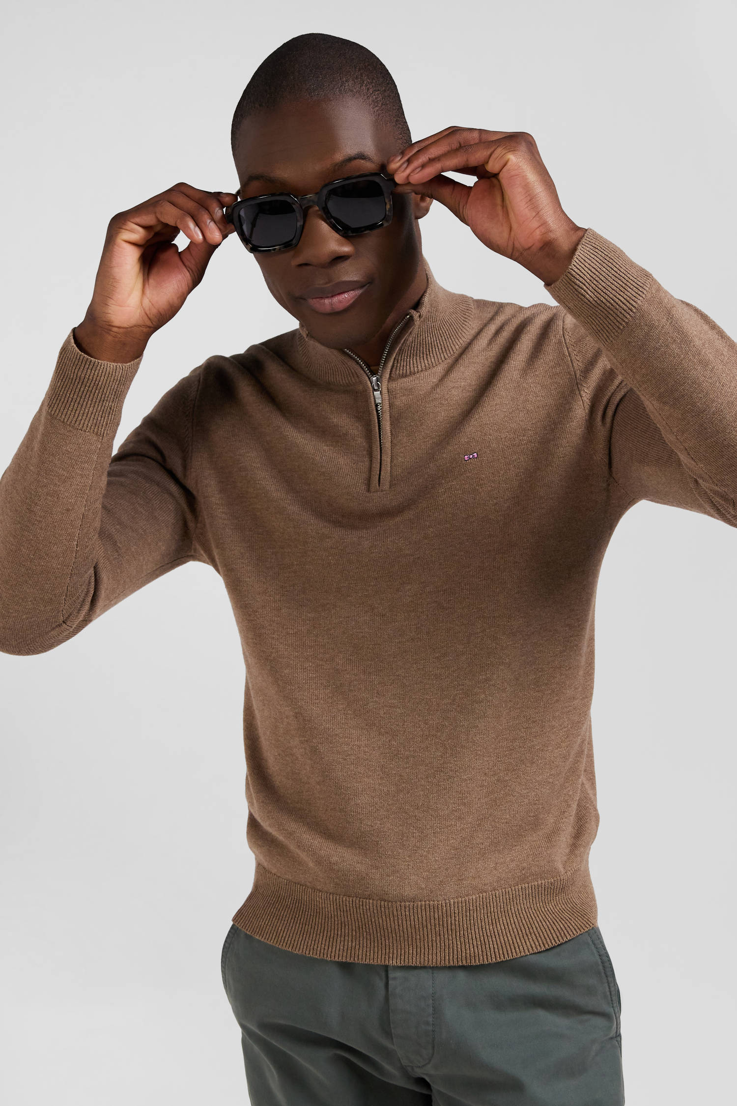 Pull camionneur Eden Park marron pour homme | Georgespaul