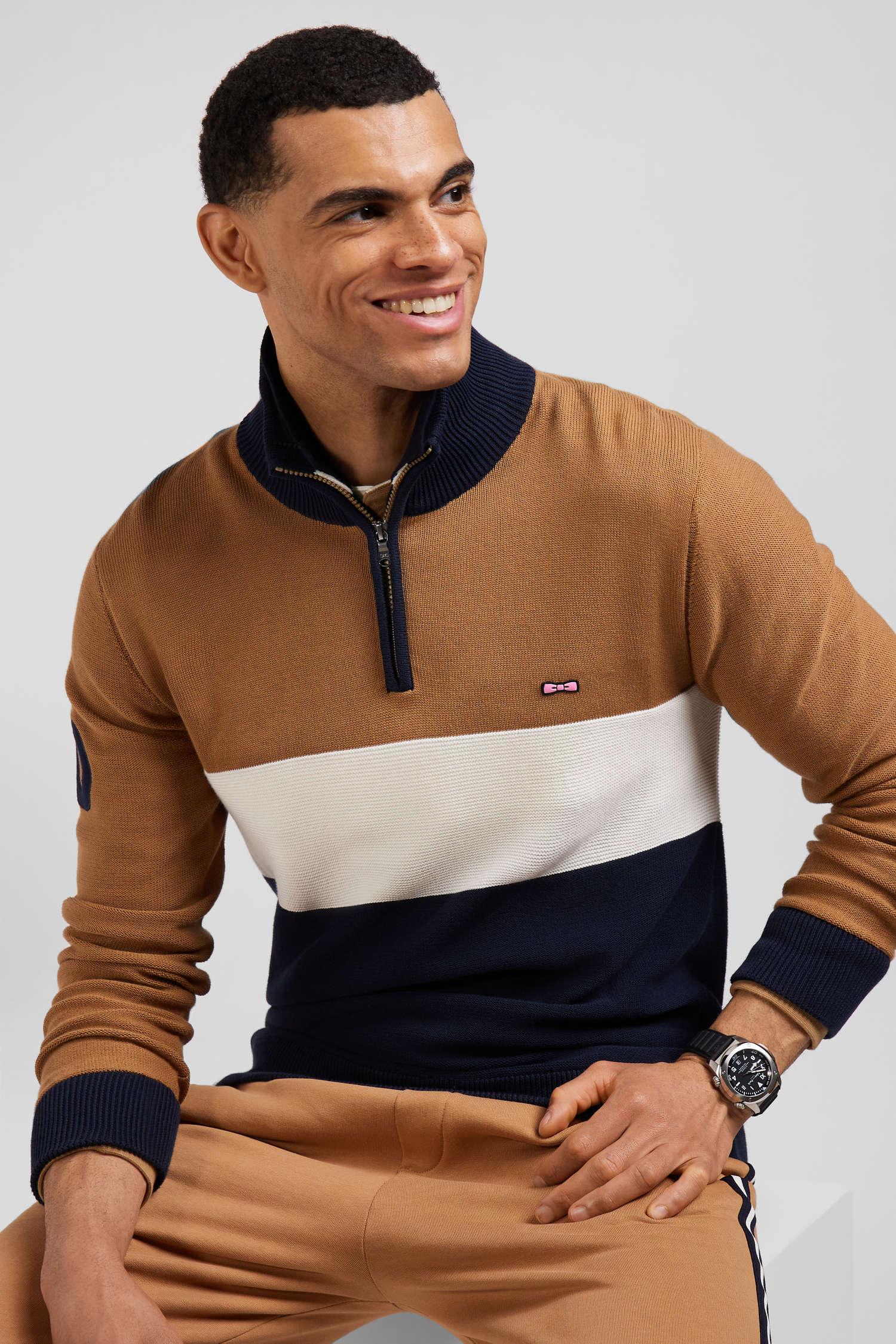 Pull demi-zip Eden Park marron - Georgespaul
