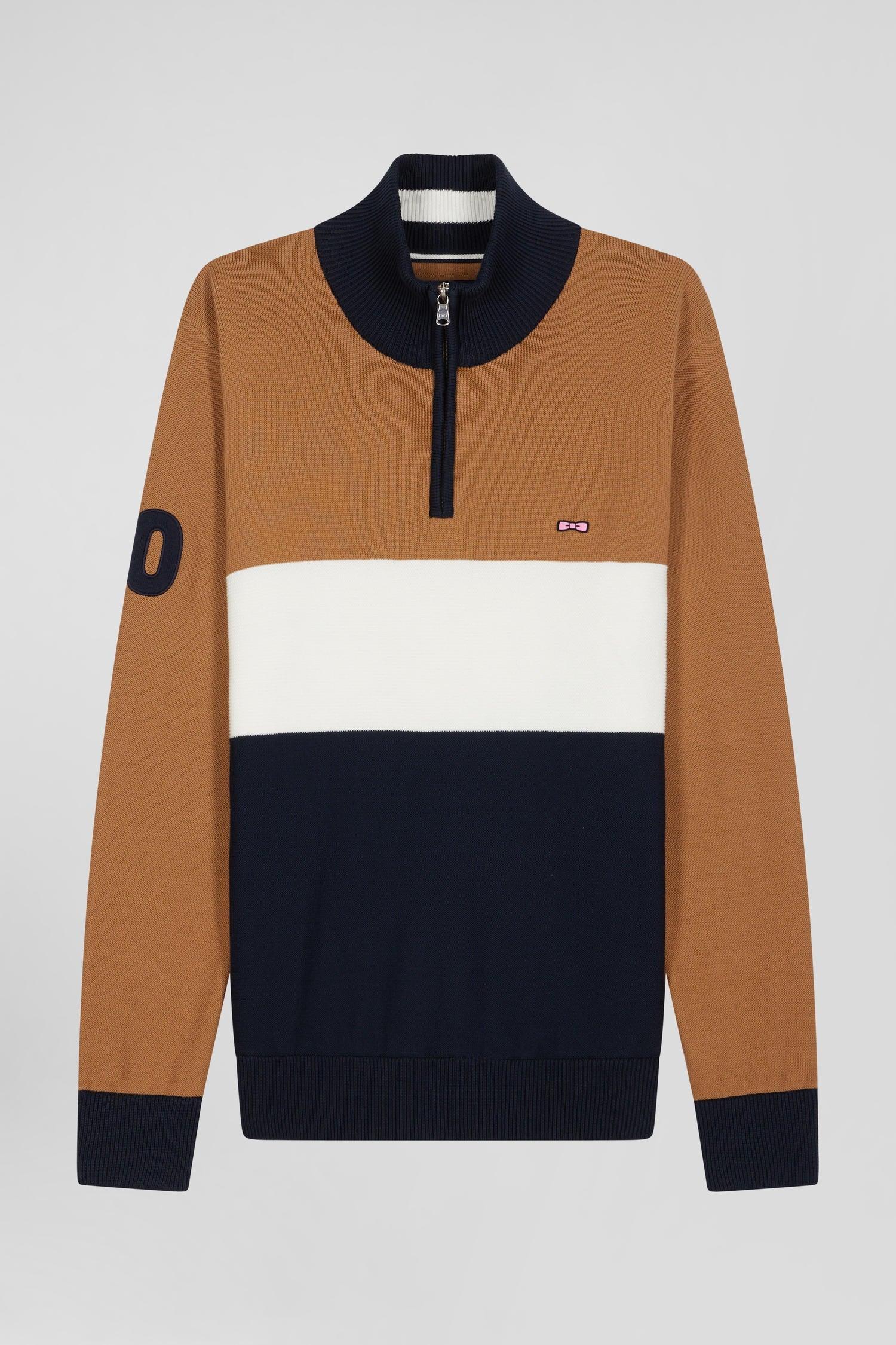 Pull demi-zip Eden Park marron - Georgespaul