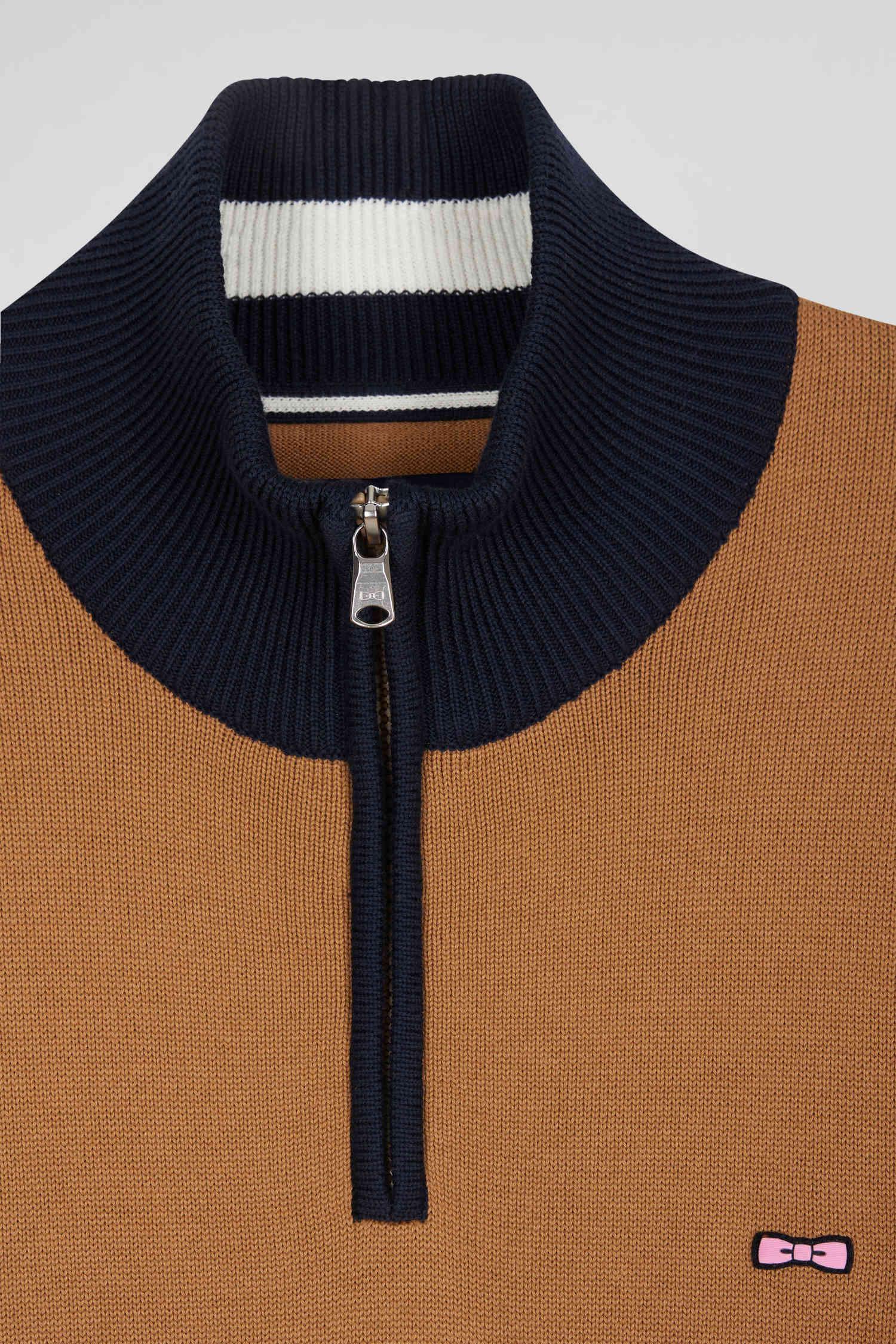 Pull demi-zip Eden Park marron - Georgespaul
