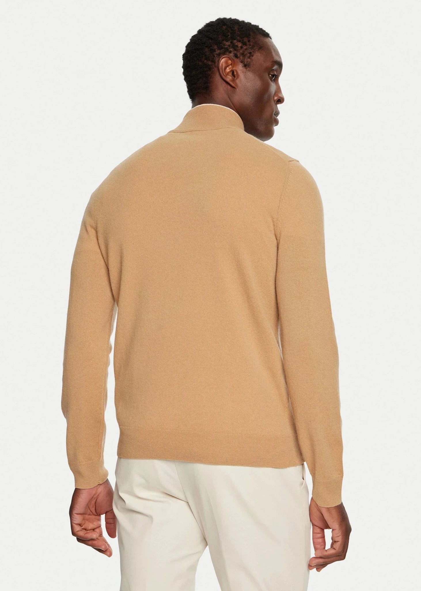 Pull camionneur BOSS beige en laine pour homme | Georgespaul