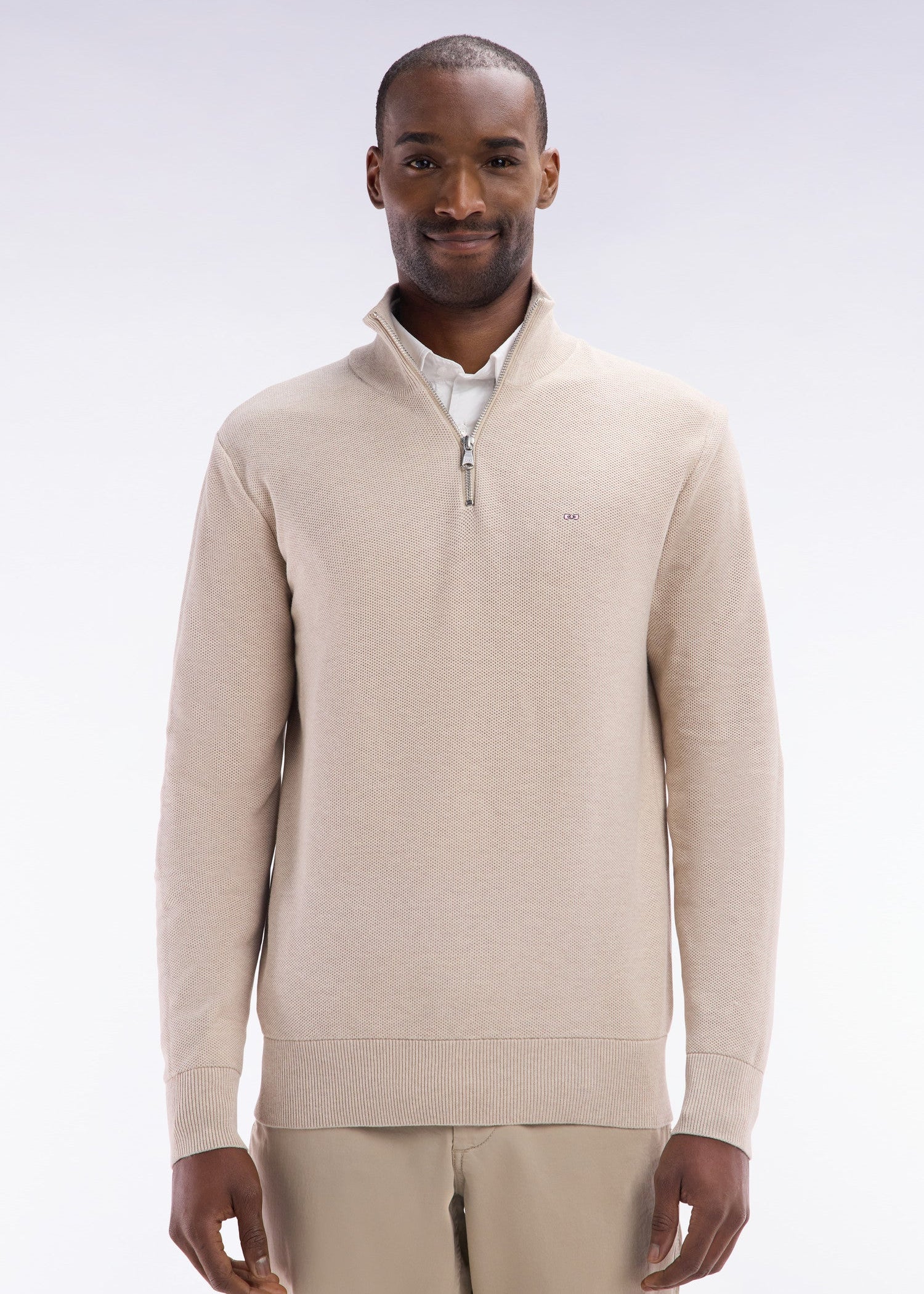 Pull camionneur Eden Park beige pour homme | Georgespaul