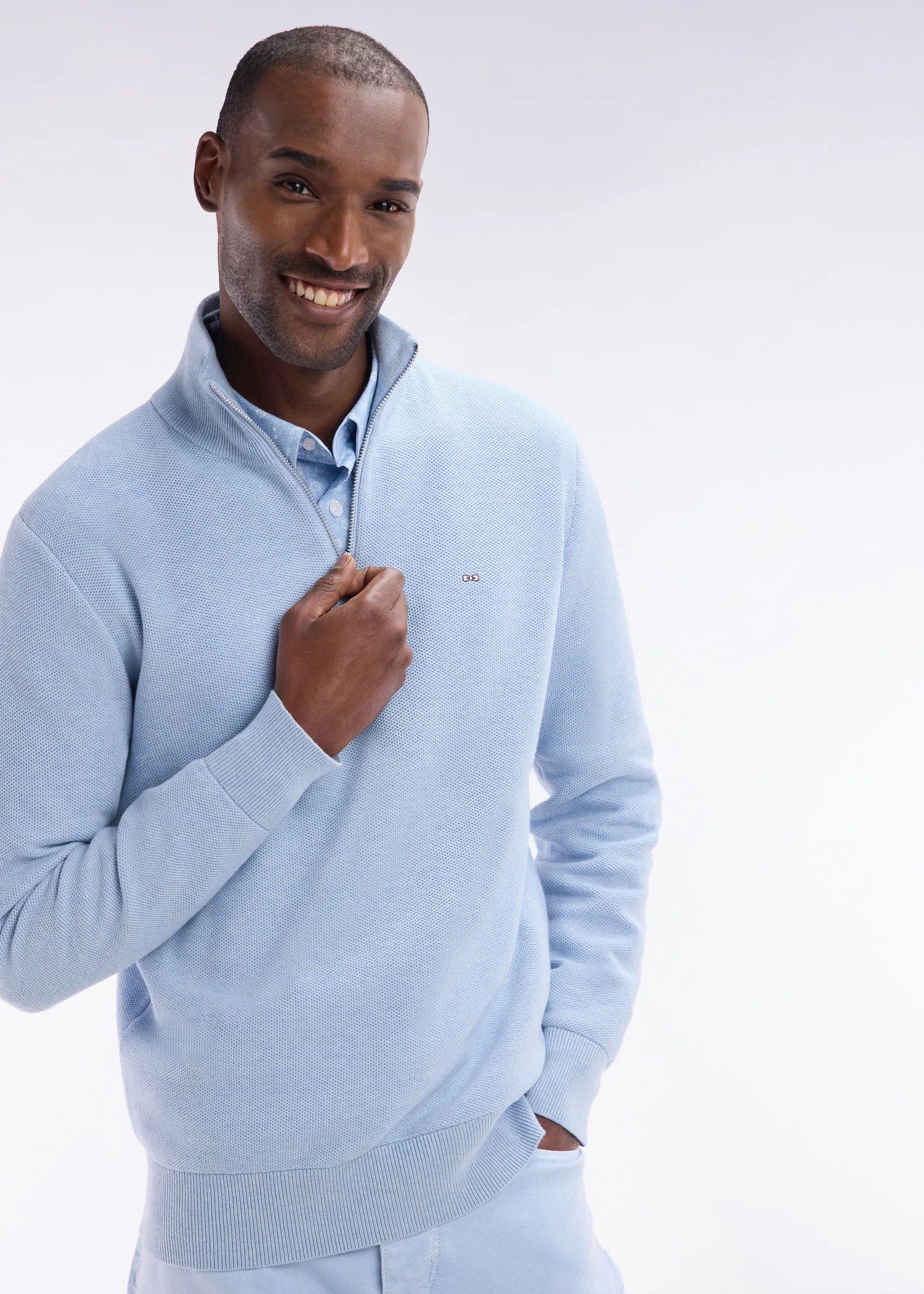 Pull camionneur Eden Park bleu pour homme | Georgespaul