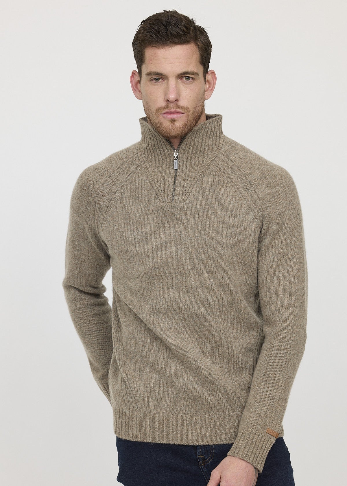 Pull camionneur Lee Cooper beige en laine pour homme | Georgespaul