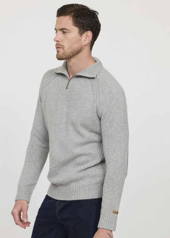 Pull camionneur Lee Cooper gris en laine pour homme | Georgespaul