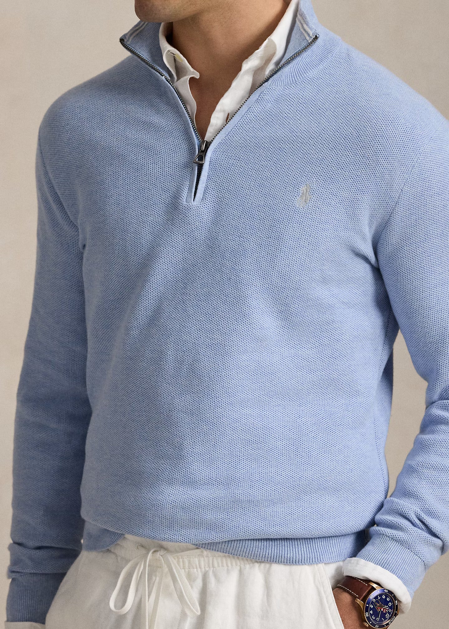 Pull camionneur Ralph Lauren bleu pour homme | Georgespaul