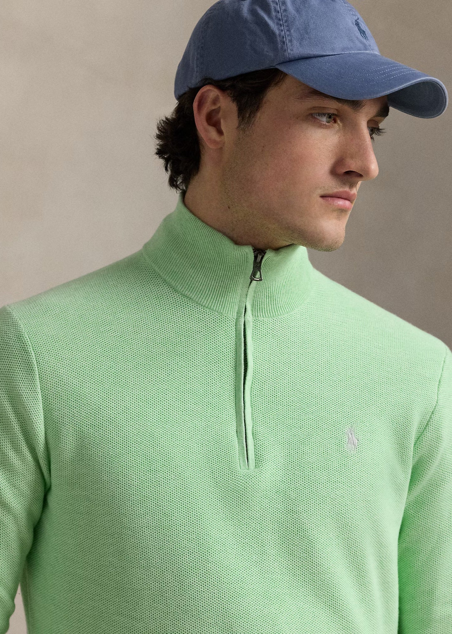 Pull camionneur Ralph Lauren vert pour homme | Georgespaul