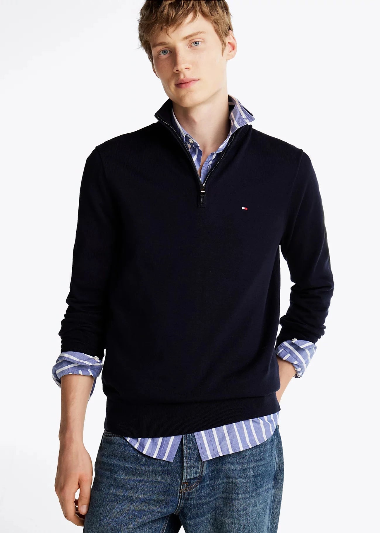 Pull camionneur Tommy Hilfiger marine | Georgespaul 