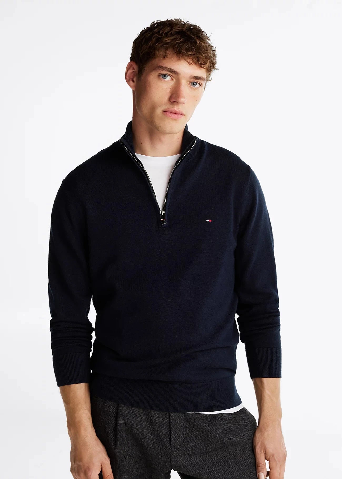 Pull camionneur Tommy Hilfiger marine pour homme | Georgespaul